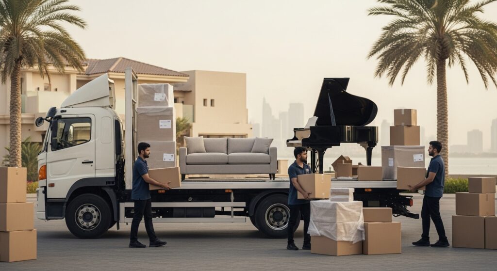 Professional team from the best movers in UAE handling house shifting UAE with packing, loading, and transport services in 2025.